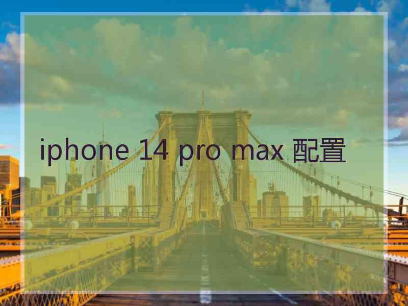 iphone 14 pro max 配置