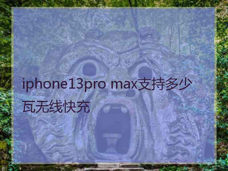 iphone13pro max支持多少瓦无线快充