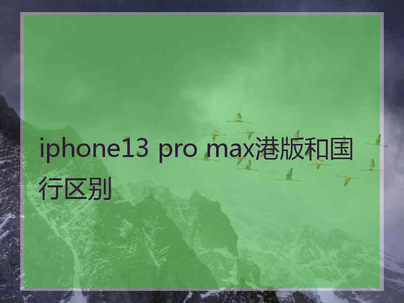 iphone13 pro max港版和国行区别