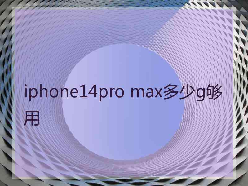 iphone14pro max多少g够用