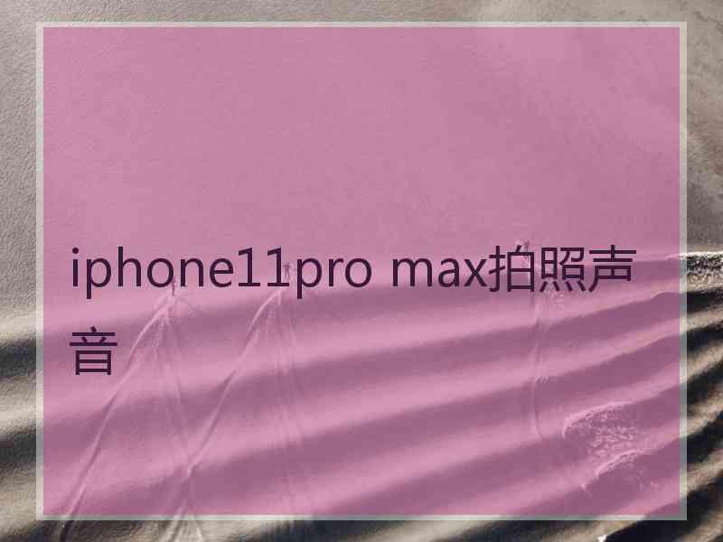 iphone11pro max拍照声音