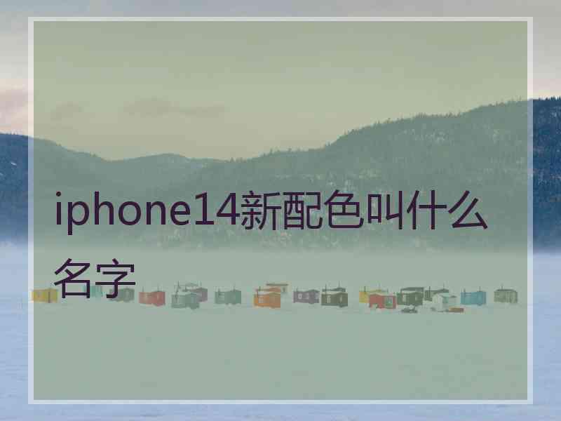 iphone14新配色叫什么名字