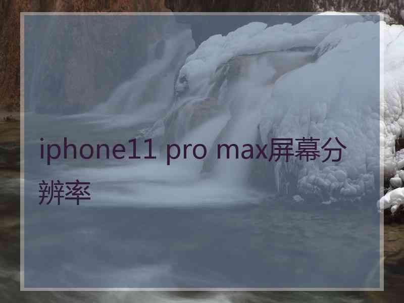 iphone11 pro max屏幕分辨率