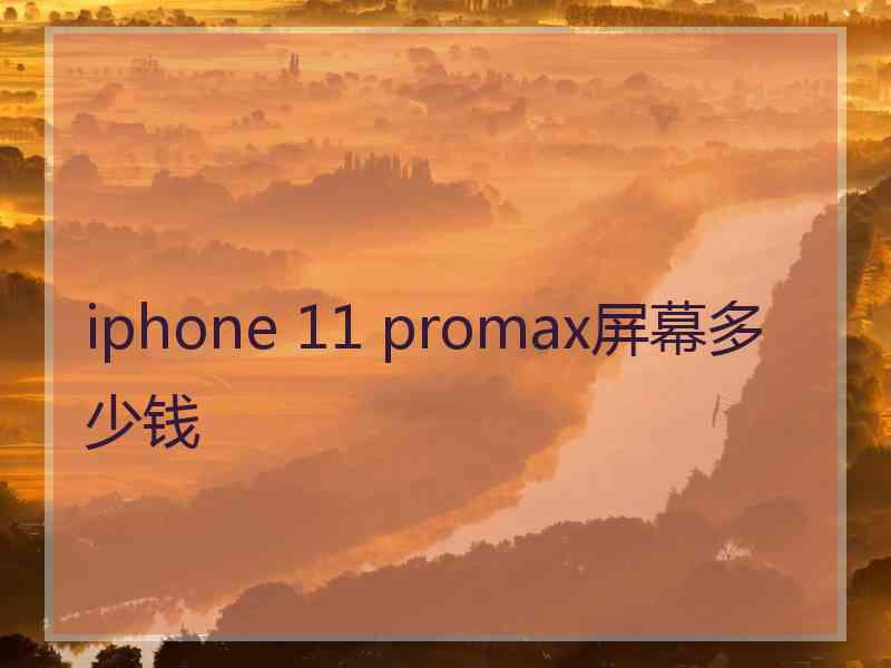 iphone 11 promax屏幕多少钱