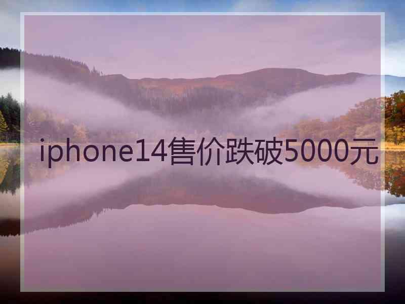 iphone14售价跌破5000元