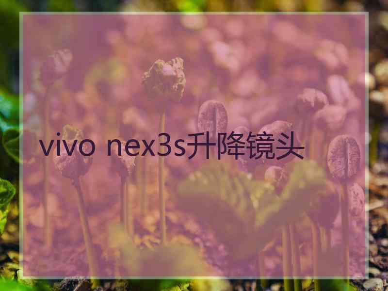 vivo nex3s升降镜头