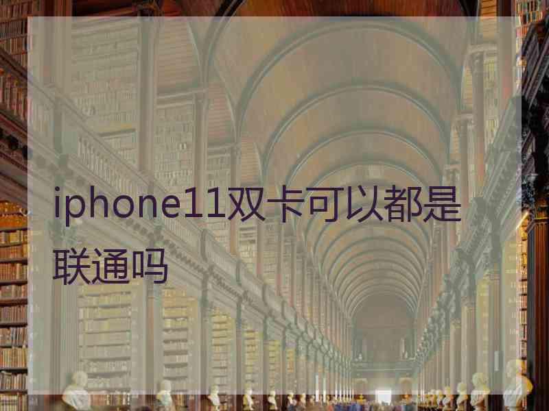 iphone11双卡可以都是联通吗