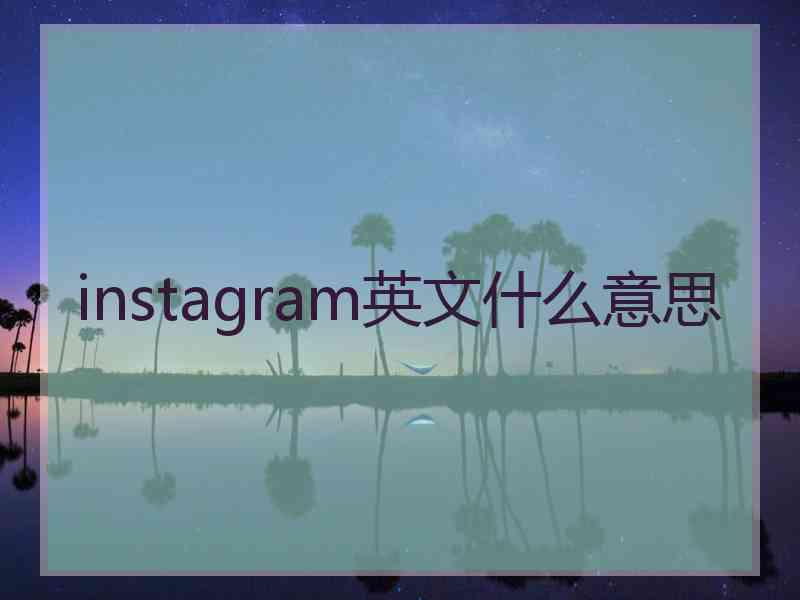 instagram英文什么意思