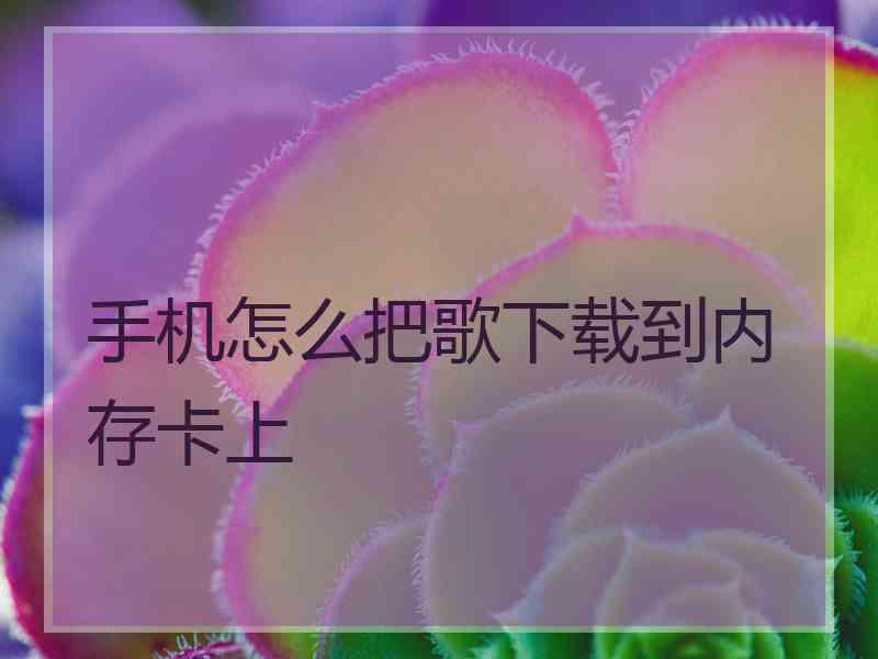 手机怎么把歌下载到内存卡上