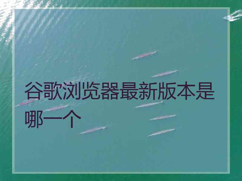 谷歌浏览器最新版本是哪一个