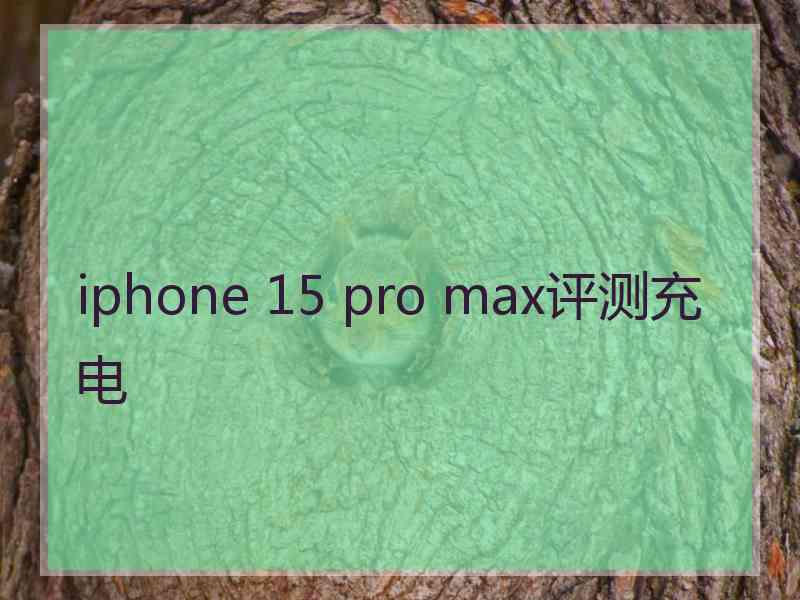 iphone 15 pro max评测充电