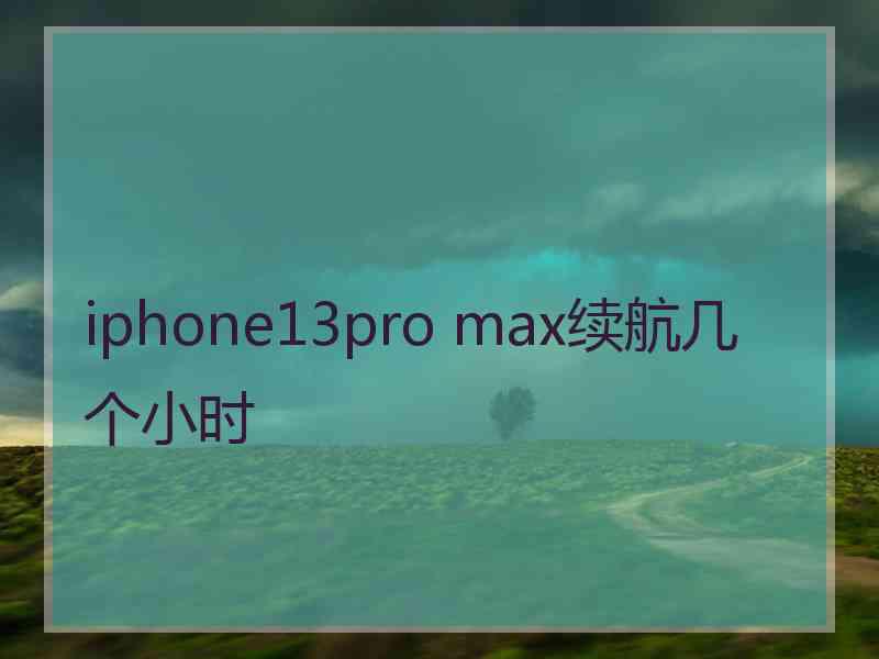 iphone13pro max续航几个小时