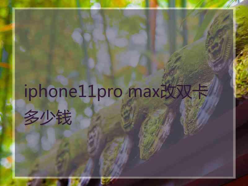 iphone11pro max改双卡多少钱