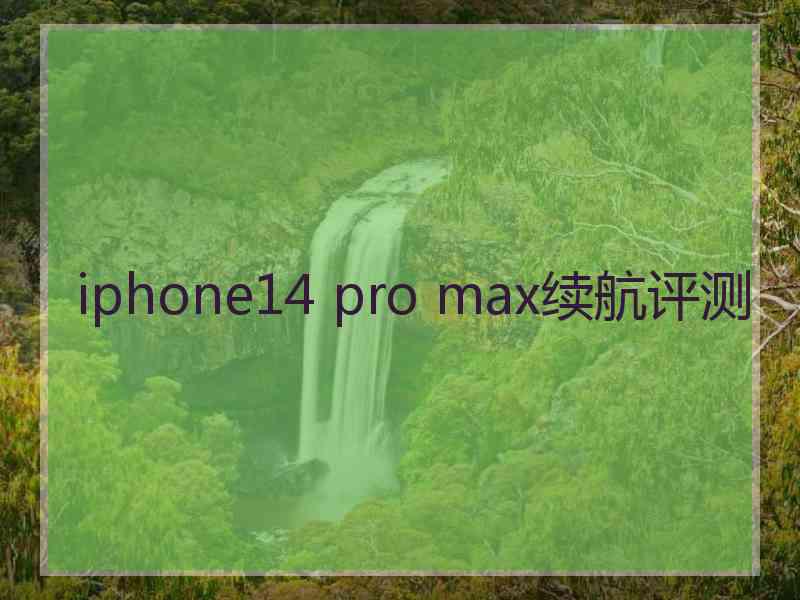 iphone14 pro max续航评测