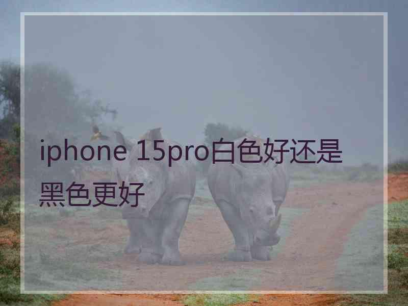 iphone 15pro白色好还是黑色更好