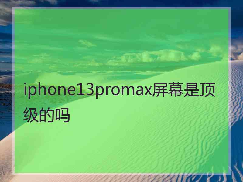 iphone13promax屏幕是顶级的吗