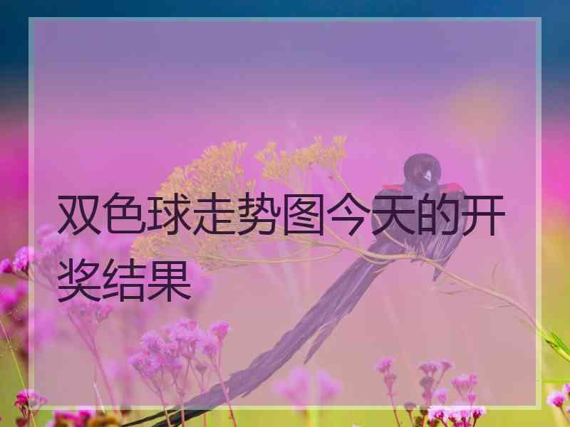 双色球走势图今天的开奖结果