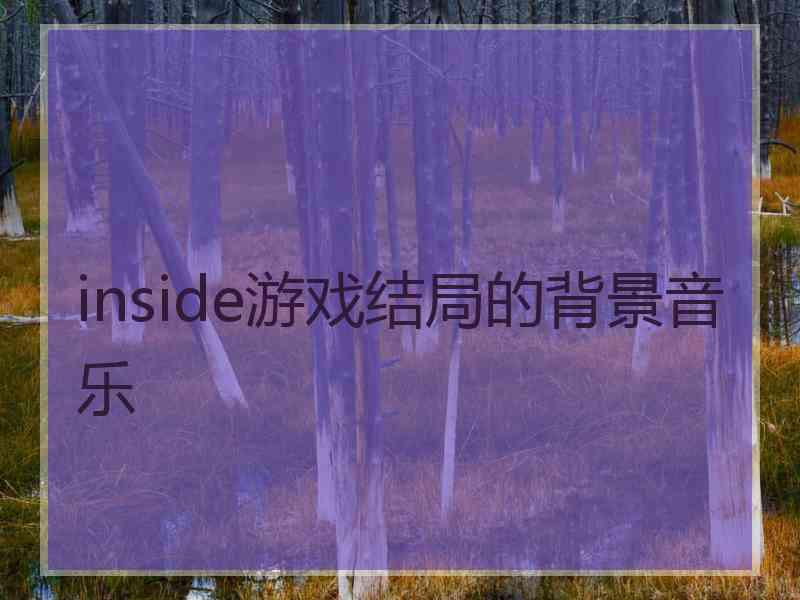 inside游戏结局的背景音乐